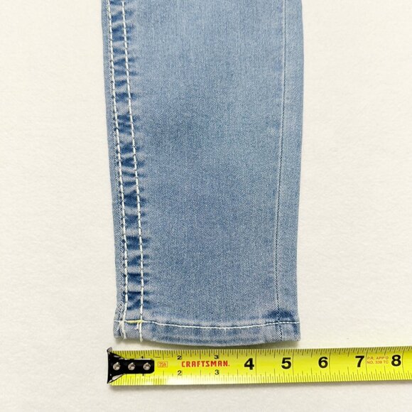 NEW WITH DEFECT True Religion Women Halle Big T Stretch Blue Denim Jean Size 32 - Picture 10 of 12